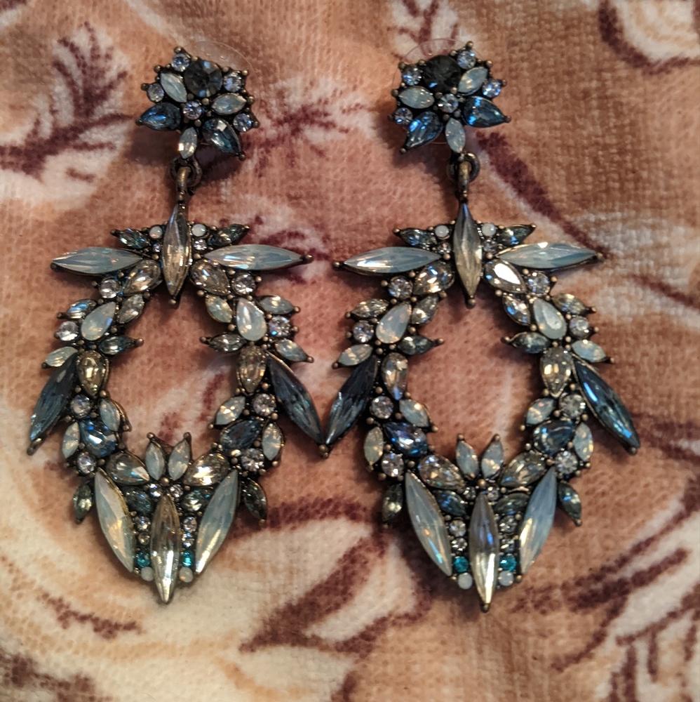 Rhinestone Multi Colored Drop Earrings - image 1